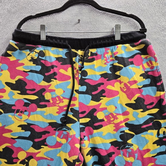 Disney Women Pants M Multicolor Camouflage Sweatpants Mickey Mouse Pajama Pants - Picture 5 of 11
